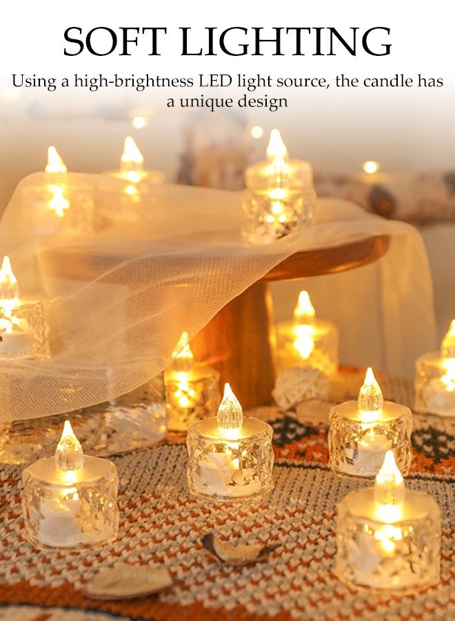 DUNISO 24 عبوة من الشموع LED الشاي الخالية من اللهب تعمل بالبطارية أضواء الشموع الساطعة الشبيهة بالشاي مجموعة من الشموع الكهربائية المزيفة للاحتفالات والمناسبات، ديكور المنزل، الزفاف، ديكور الطاولة، الحفلات - Image 2